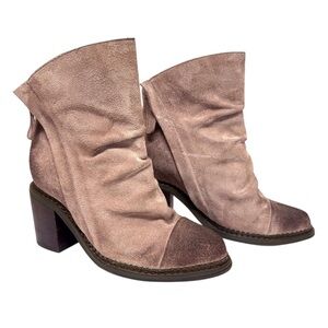 Sbicca Vintage Collection Women's Ankle Ruched Boots - Soft Pink-Taupe Suede GUC